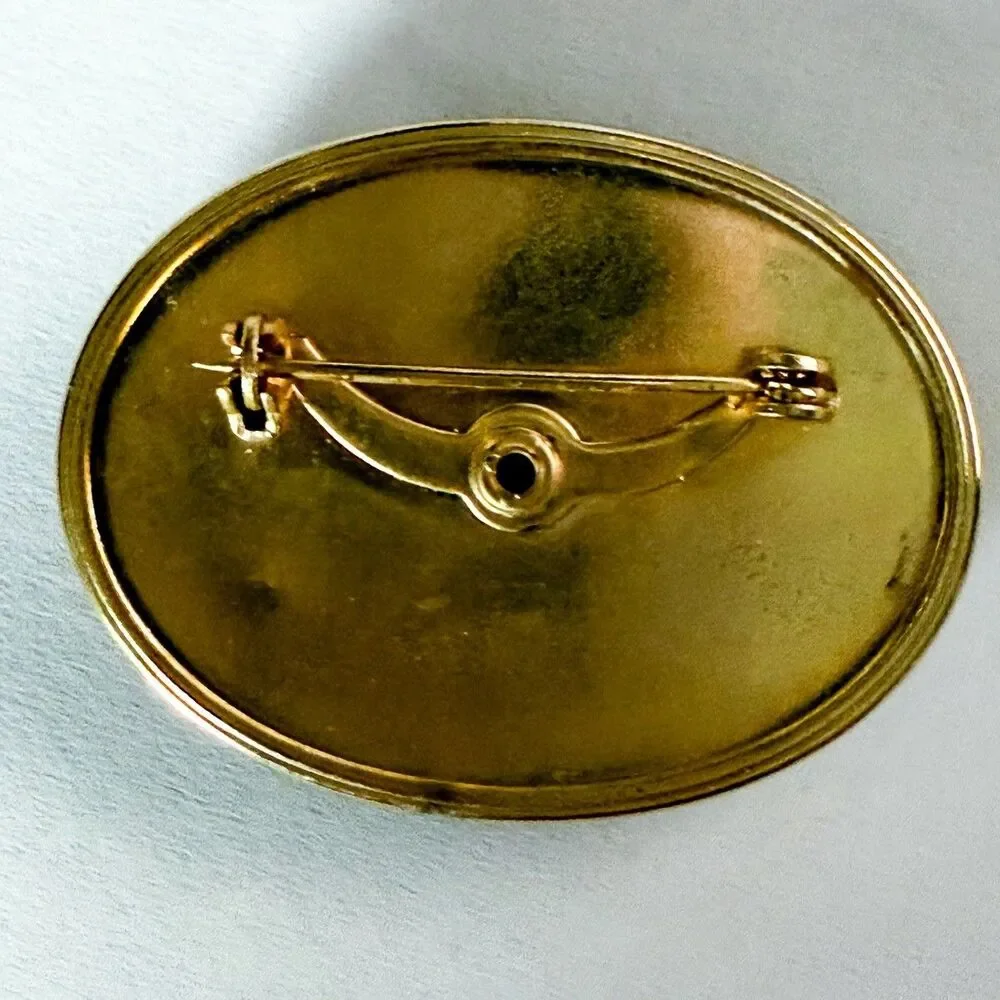 Mid Century Petit Point Flowers West Germany Brooch pin 1.5
